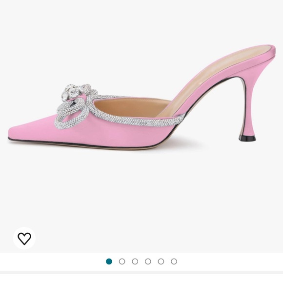 Elegant Pink Stiletto Heels with Rhinestone Bow - Picture 5 of 5